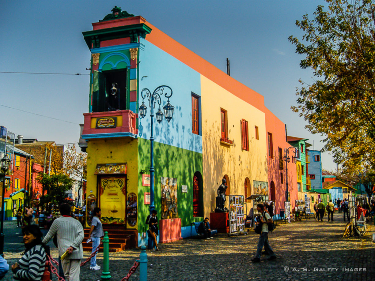 La Boca street art in sunny day