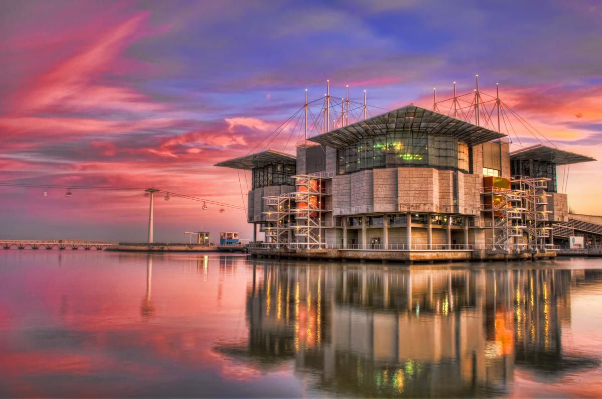 Lisbon Oceanarium at Sunset