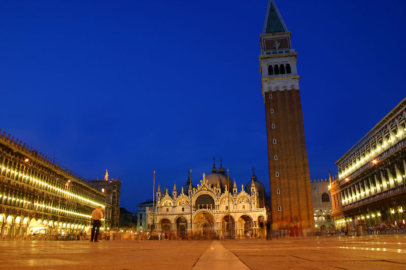 Piazza San Marco Illuminated at Night